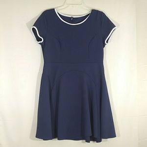 Navy Fit and Flare Dress